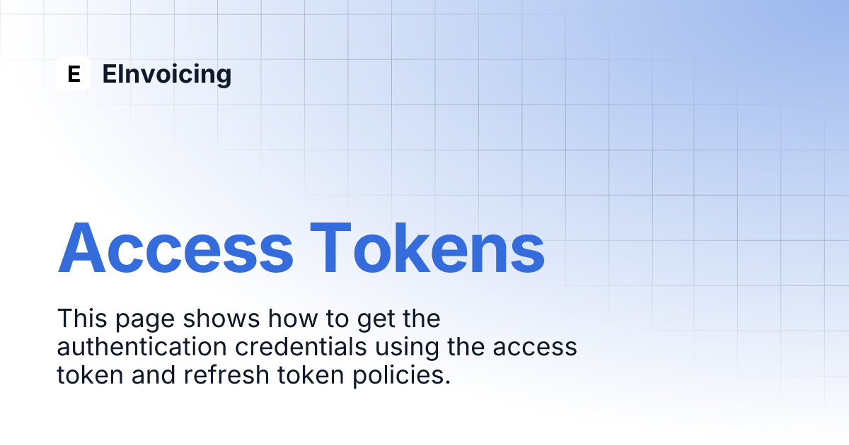 access-tokens-einvoicing